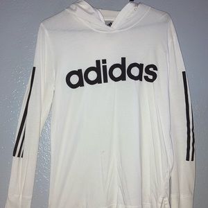 Adidas white Long sleeve with hood